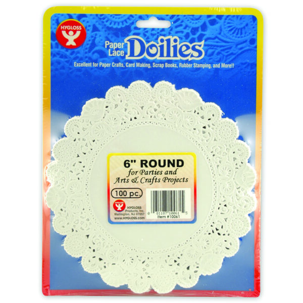 Round Paper Lace Doilies, White, 6", 100 Per Pack, 3 Packs