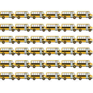 School Bus Die Cut Border, 12 Strips-36 Feet Per Pack, 6 Packs