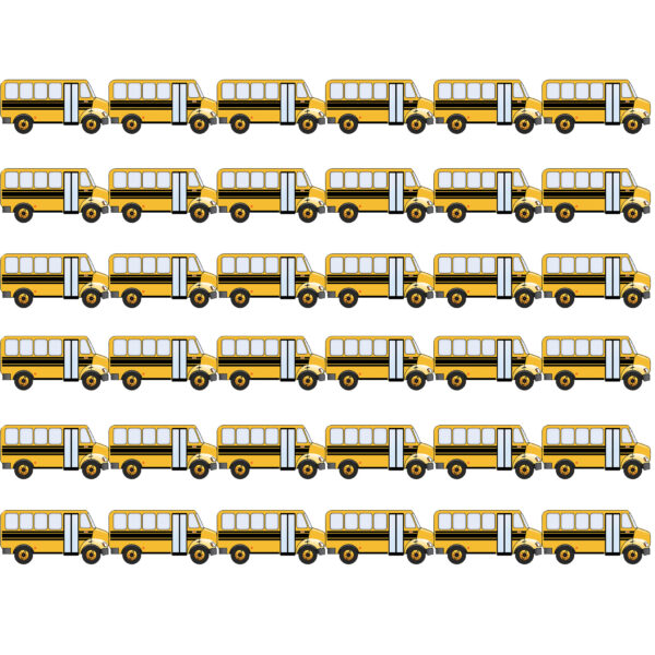 School Bus Die Cut Border, 12 Strips-36 Feet Per Pack, 6 Packs