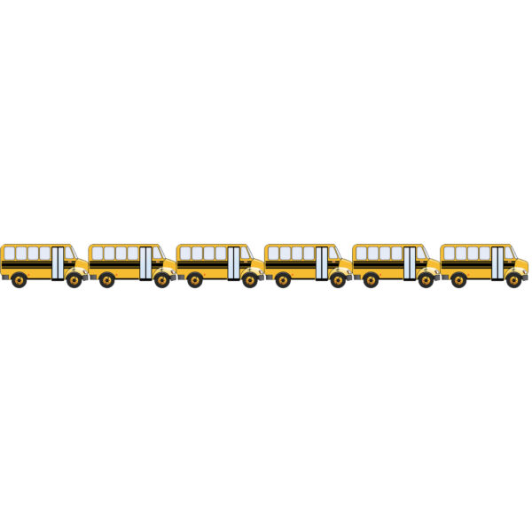 School Bus Die Cut Border, 12 Strips-36 Feet Per Pack, 6 Packs