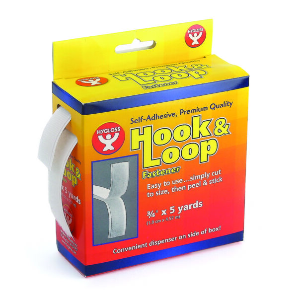 Self-Adhesive Hook & Loop Fastener Roll, 3-4" x 5 yds.