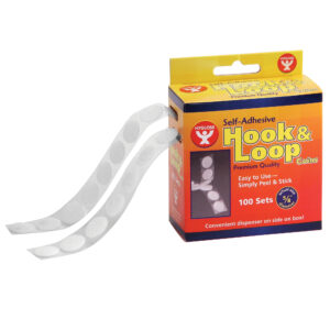 Self-Adhesive Hook & Loop Coins, 5-8", 100 Per Pack