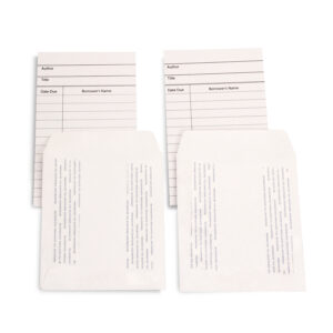 Library Cards & Self-Adhesive Pockets Combo, White, 150 Each-300 Pieces