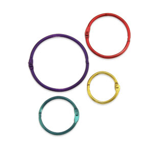 Assorted Metallic Book Rings, 36 Per Pack, 2 Packs