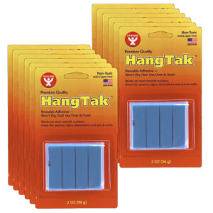 HangTak Reusable Adhesive, Blue, 2 oz. Per Pack, 12 Packs