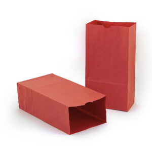 Gusseted Paper Bags, Size #6, Red, 50 Per Pack, 2 Packs