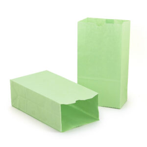 Gusseted Paper Bags, #6 (6" x 3.5" x 11"), Lime Green, 50 Per Pack, 2 Packs