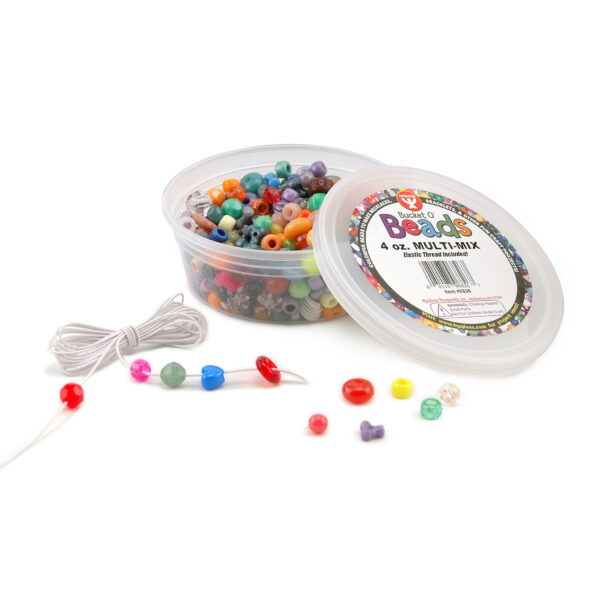 Bucket O Beads, Multi-Mix, Asstd Sizes, 4 oz Per Pack, 6 Packs