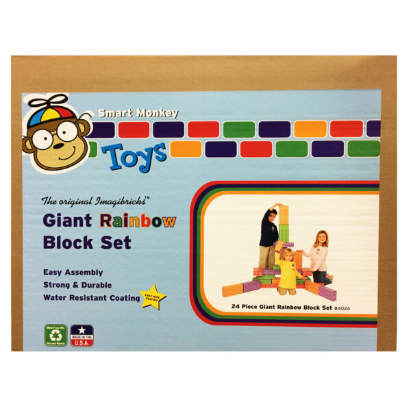 ImagiBRICKS Giant Rainbow Building Block Set, 24 Pieces