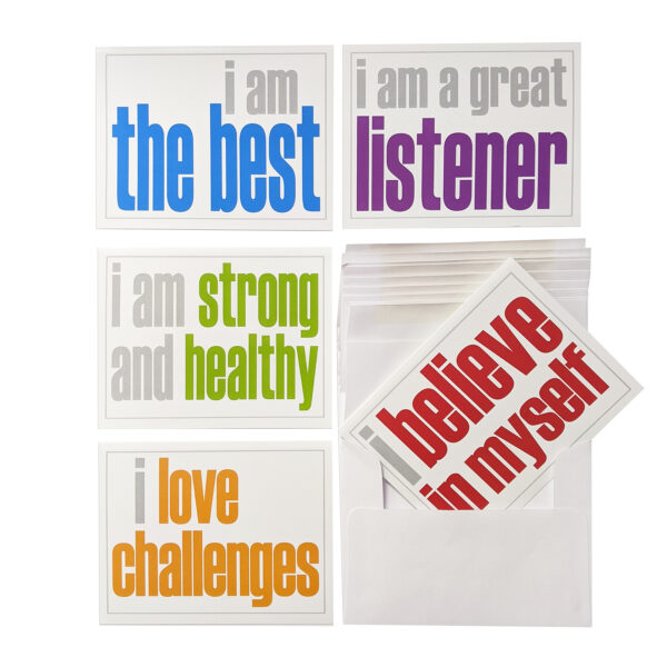 Note Cards with Envelope, Positivity Booster Set, 10 Per Set, 2 Sets