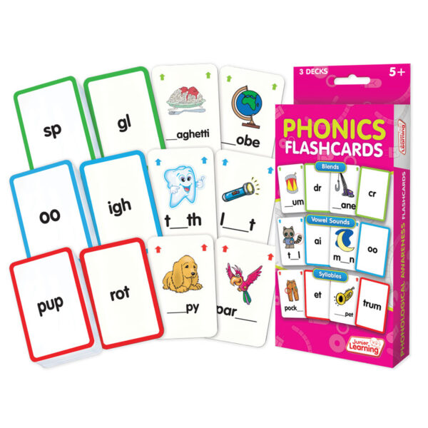 Phonics Flashcards, 3 Sets Per Pack, 3 Packs