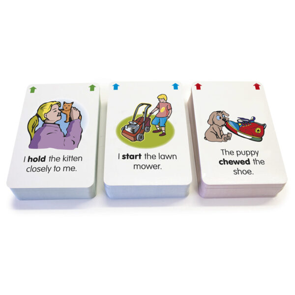 Verb Flashcards, 3 Sets Per Pack, 3 Packs