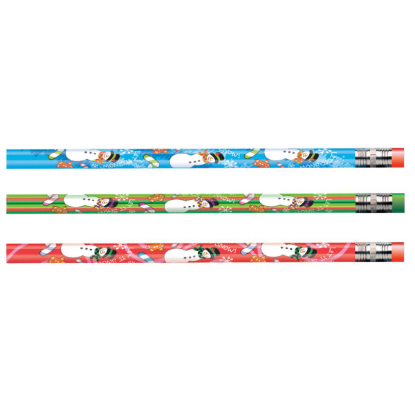 Decorated Pencils, Assorted Holiday Snowmen, 12 Per Pack, 12 Packs