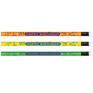 Pencils Neon Happy Birthday, 12 Per Pack, 12 Packs