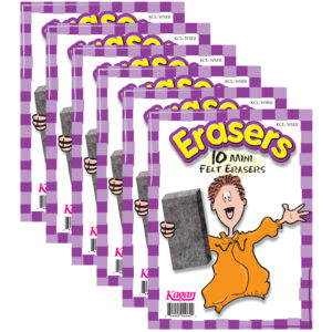 Erasers, Mini, 10 Per Pack, 6 Packs