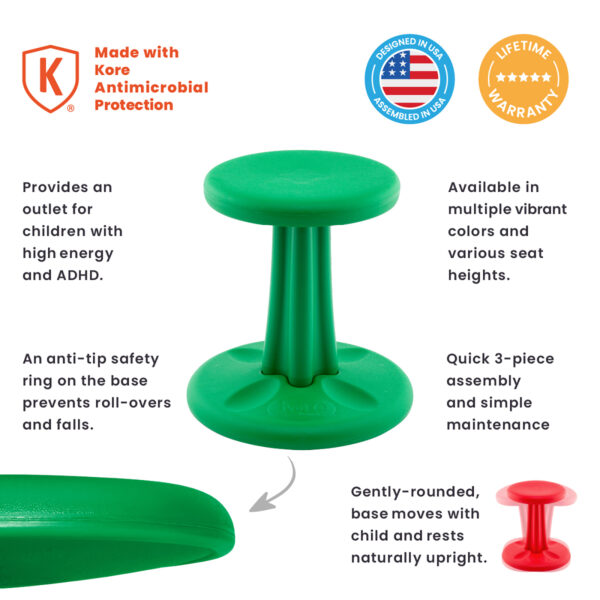 Kids Wobble Chair 14", Green