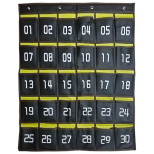 Hanging Cell Phone Pocket Storage Classroom Organizer, 30-Pockets, Black-Yellow