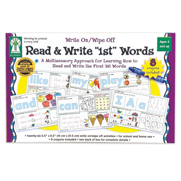 Write On-Wipe Off: Read and Write First Words Manipulative, Grade PK-2