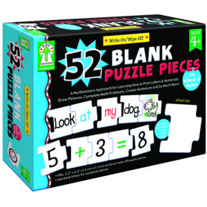 Write-On-Wipe-Off: 52 Blank Puzzle Pieces Manipulatives, Early Childhood, Grade PK-2