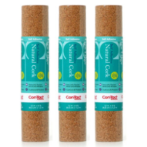 Adhesive Roll, Cork, 12" x 4', Pack of 3