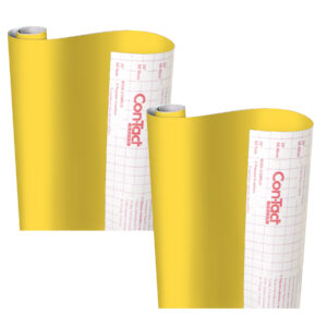 Creative Covering Adhesive Covering, Yellow, 18" x 16 ft, Pack of 2