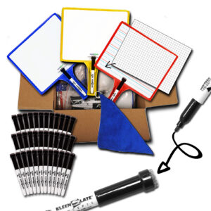 Customizable Handheld Whiteboards with Clear Dry Erase Sleeves & Markers, Class Set of 36