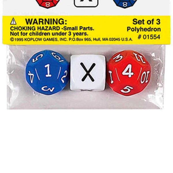 Intermediate Multiplication Dice, 3 Per Set, 12 Sets