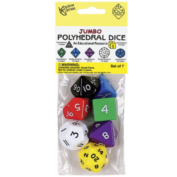 Jumbo Polyhedral Dice, Set of 7