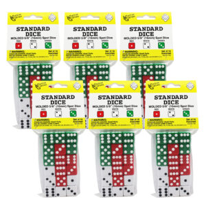 Dot Dice Set, 18 Per Pack, 6 Packs