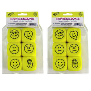 Foam Expressions Dice, 6 Per Pack, 2 Packs