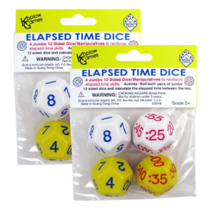 Elapsed Time Dice, 2 Pairs Per Pack, 2 Packs