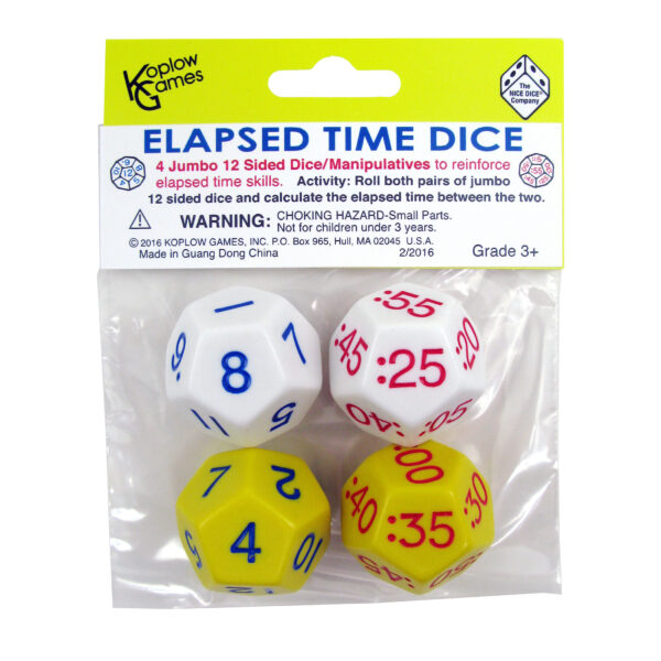 Elapsed Time Dice, 2 Pairs Per Pack, 2 Packs