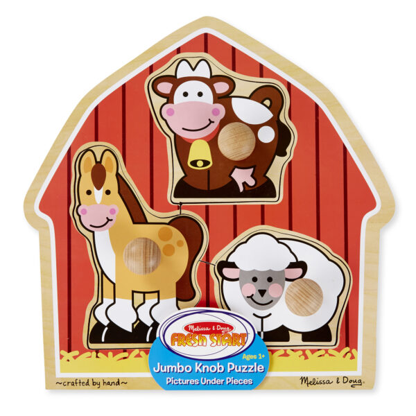 Barnyard Animals Jumbo Knob Puzzle - 3 Pieces