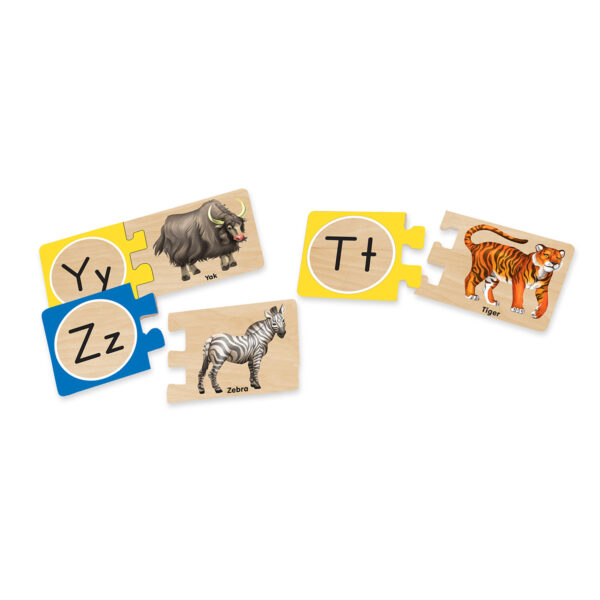 Self-Correcting Wooden Alphabet Letter Puzzles