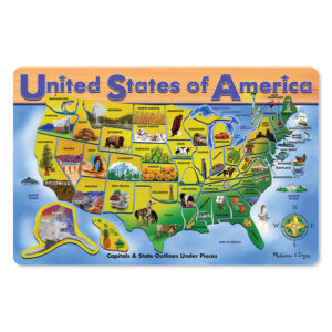 U.S.A. Map Wooden Puzzle, 45 Pieces