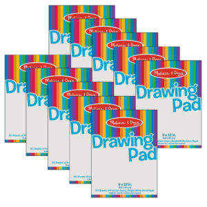 Drawing Pad, 9" x 12", White, 50 Sheets, Pack of 10