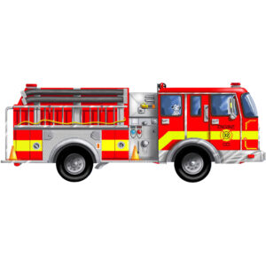 Giant Fire Truck Floor Puzzle, 4' Long, 24 Pieces