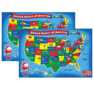 U.S.A. (United States) Map Floor Puzzle - 51 Pieces, Pack of 2