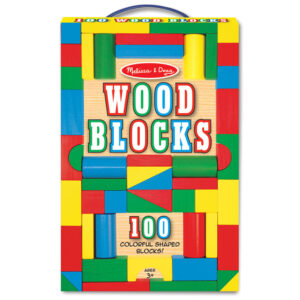 Painted Wood Blocks Set, 100 Pieces