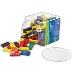 Double-Six Colored Dominoes in a Bucket, Set of 168