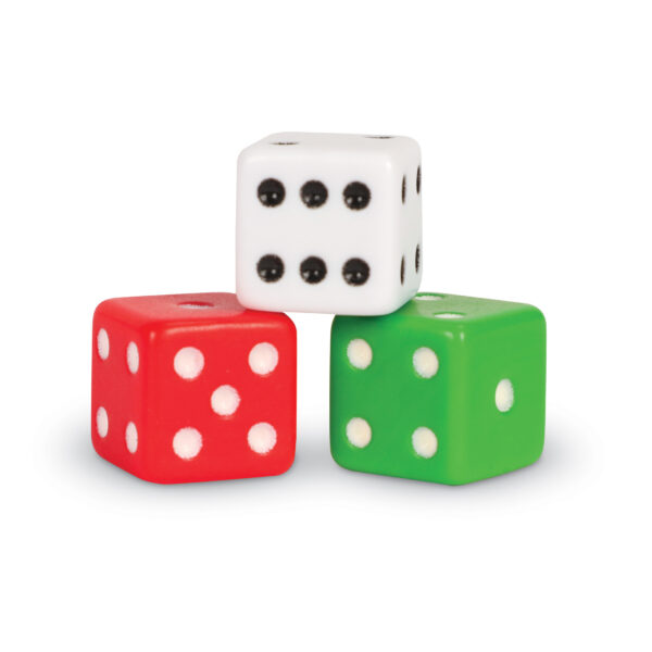 Dot Dice, Red, Green & White, 36 Per Pack, 3 Packs