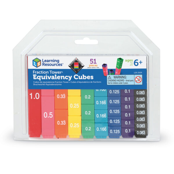 Fraction Tower Equivalency Cube Set, Set of 51