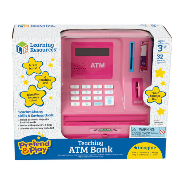 Pretend and Play Teaching ATM Bank - Pink