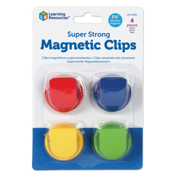 Super Strong Magnetic Clips, 1 1-2" Diameter, 4 Per Pack, 2 Packs