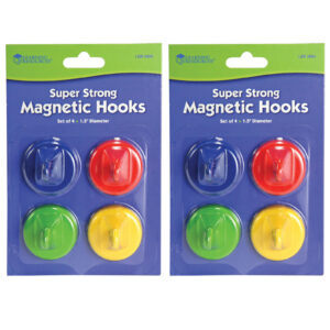 Super Strong Magnetic Hooks, 1 1-2" Diameter, 4 Per Pack, 2 Packs