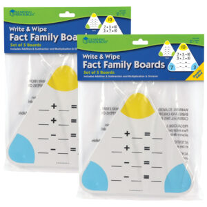 Write & Wipe Fact Family Boards, 5 Per Pack, 2 Packs