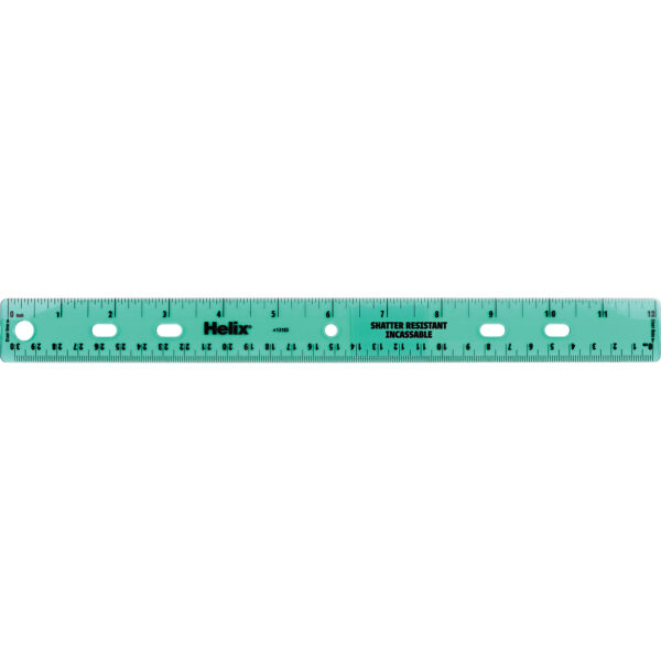 Shatter Resistant Ringbinder Ruler 12" - 30cm, Pack of 25