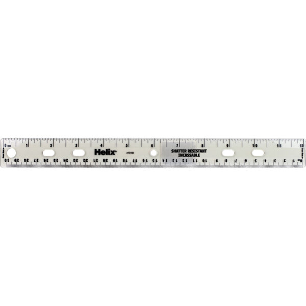 Shatter Resistant Ringbinder Ruler 12" - 30cm, Pack of 25