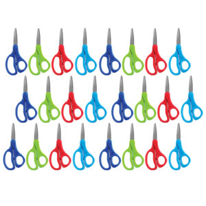 Essentials Kids Scissors 5", Pointed, Assorted Colors, Pack of 24