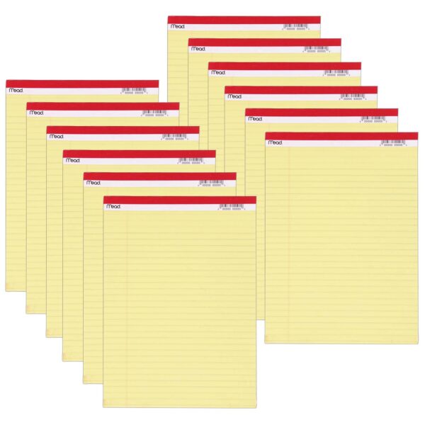 Standard Legal Pad, 8.5" x 11.75", 50 Sheets, 12 Pads